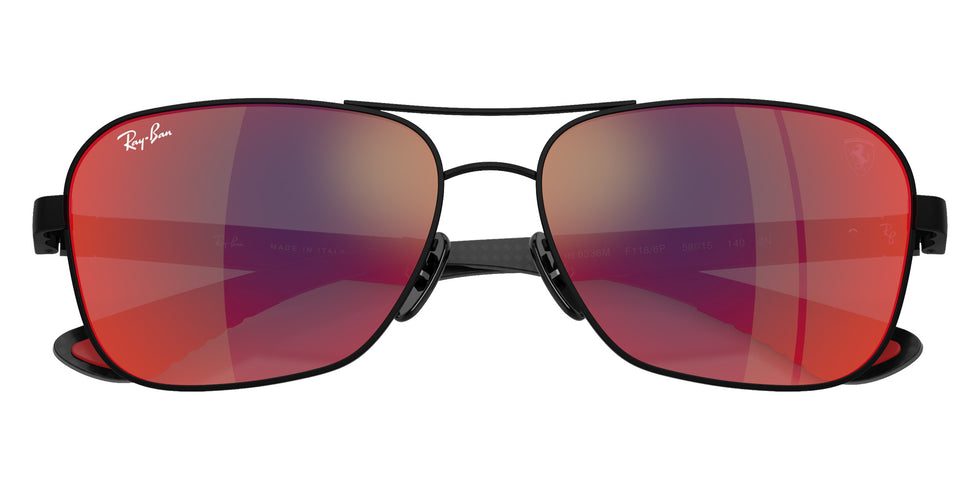 Ray-Ban RB8336M Scuderia Ferrari F1186P 58 - Matte Black / Dark Gray Mirrored Blue/Red #id:rb8336mf1186p_s:106125