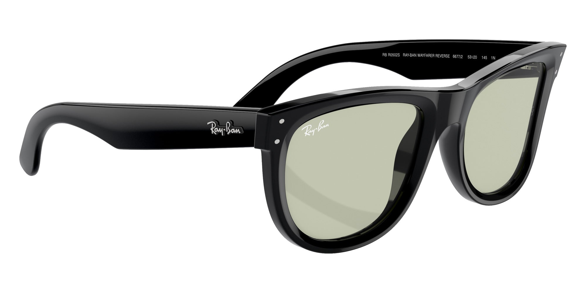 Ray-Ban RBR0502S Wayfarer Reverse 6677/2 50 - Black / Light Green #id:rbr0502s66772_s:100120