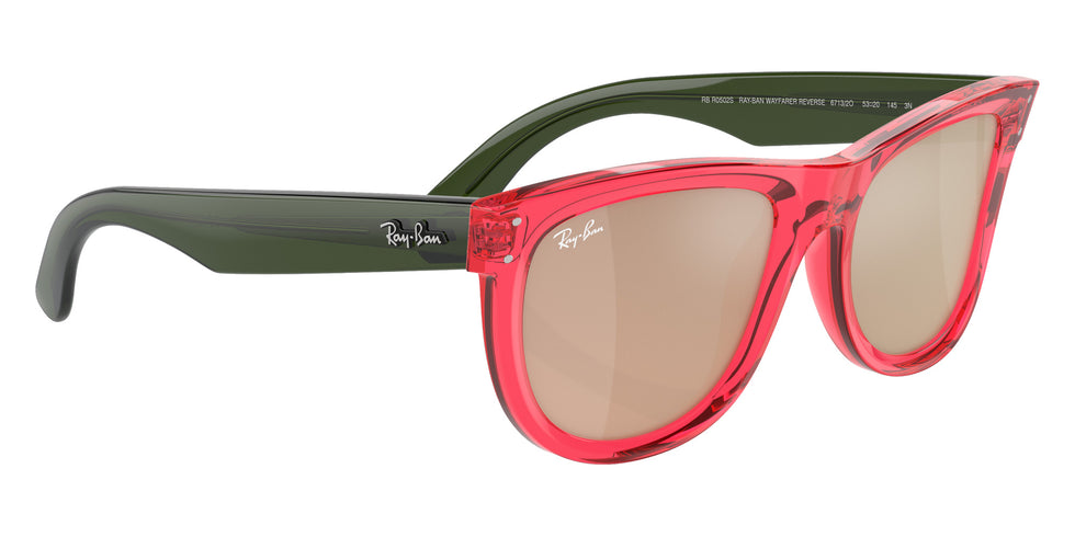 Ray-Ban RBR0502S Wayfarer Reverse 67132O 53 - Transparent Red / Light Gold Mirrored #id:rbr0502s67132o_s:100120
