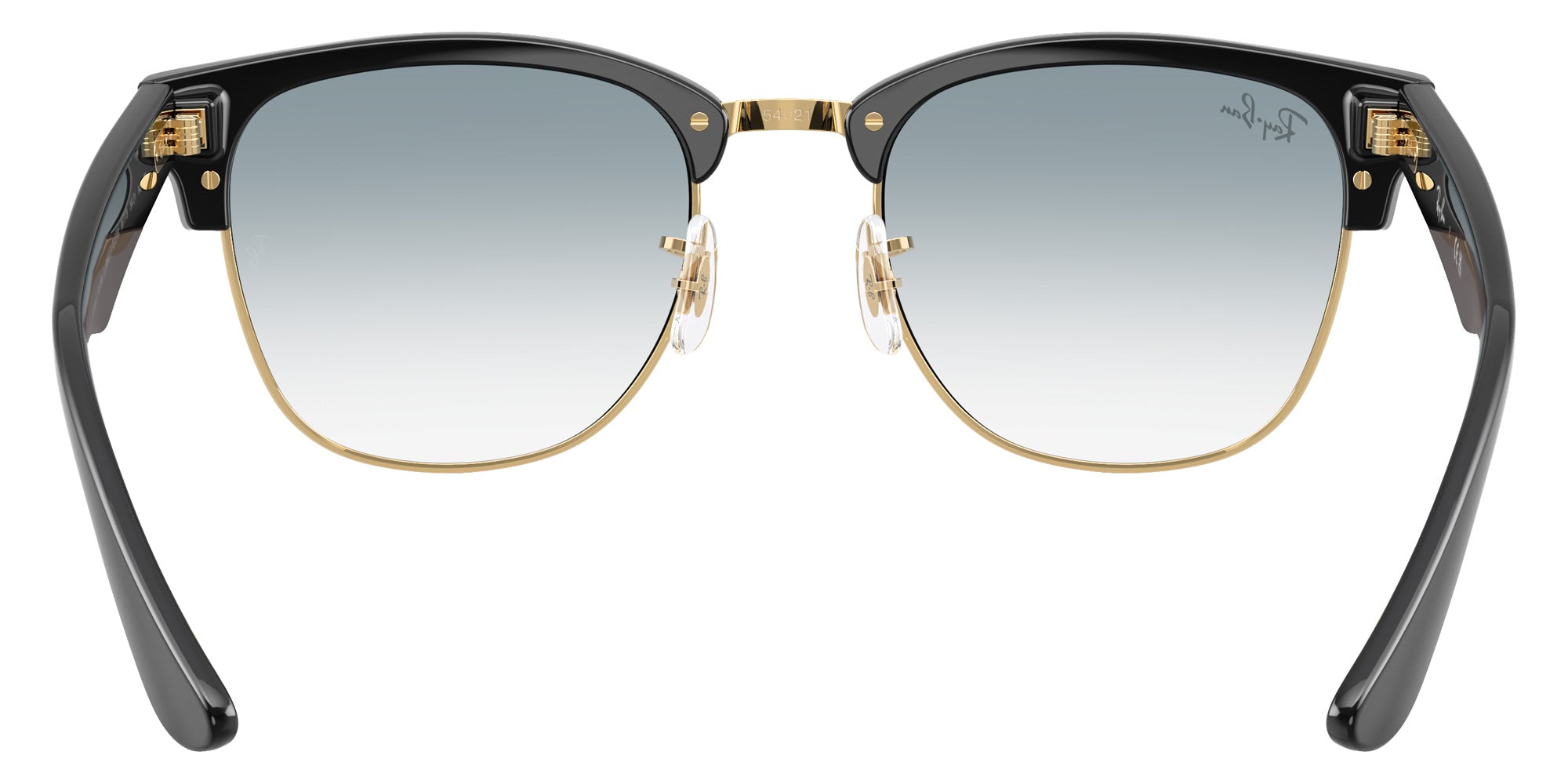 Ray-Ban RBR0504S Clubmaster Reverse 667779 51 - Black on Gold / Clear Gradient Blue #id:rbr0504s667779_s:106115