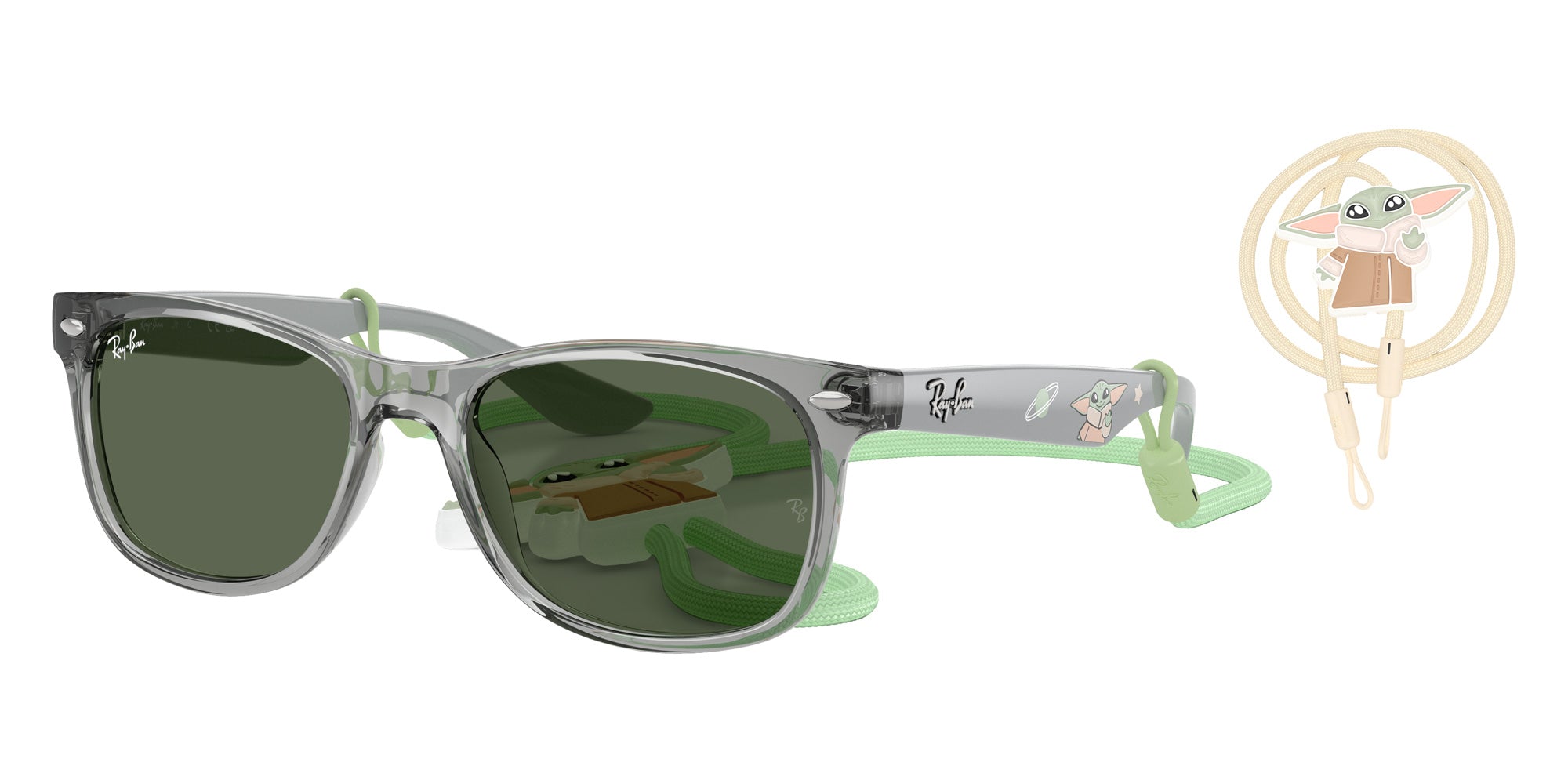Ray-Ban RB9052S Ray-Ban Star Wars™ - Grogu Mini New Wayfarer 722871 47 - Transparent Gray / Dark Green #id:rj9052s722871_s:100105