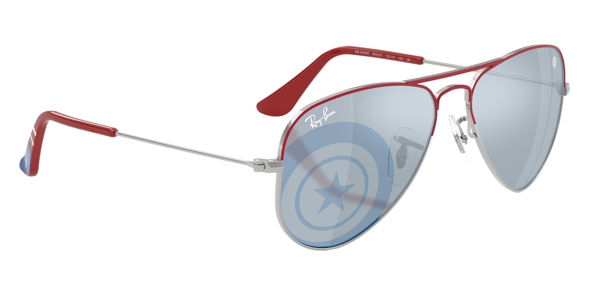 Ray-Ban RB9506S Ray-Ban MARVEL����- Captain America Mini Aviator 305/U3 52 - Silver With Top Red / Blue Captain America Print Mirrored #id:rj9506s305u3_s:100120
