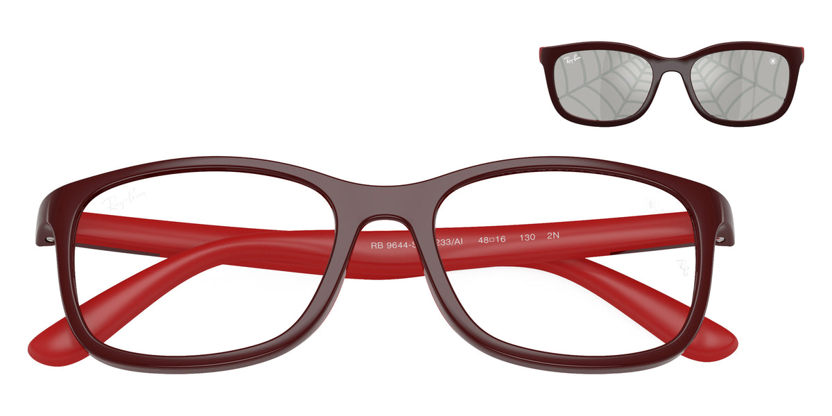 Ray-Ban RB9644S Ray-Ban MARVEL����- Spiderman 7233AI 46 - Dark Red/Rubber Red / Gray Tampo Triangles Silver #id:rj9644s7233ai_s:100125