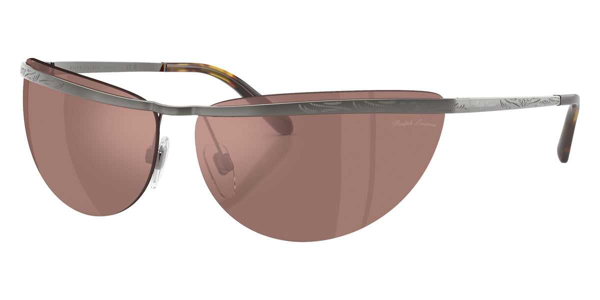 RALPH LAUREN RL7097 94716G 68 - Shiny Dark Gunmetal / Brown Mirrored Silver Int Violet #id:rl709794716g_s:106105