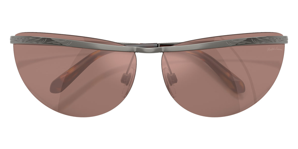 RALPH LAUREN RL7097 94716G 68 - Shiny Dark Gunmetal / Brown Mirrored Silver Int Violet #id:rl709794716g_s:106120