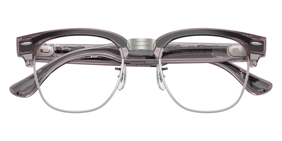Ray-Ban META Audio Clubmaster RW7004 6932MI 51 - Transparent Orchid / Clear/Ruby Transitions #id:rw70046932mi_s:110140