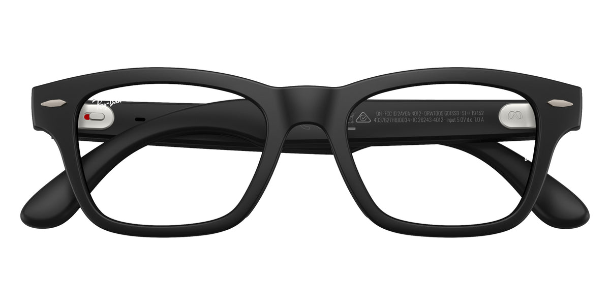 Ray-Ban META Audio Burbank RW7005 601SSB 51 - Solid Black / Clear Blue-Violet Light Filter #id:rw7005601ssb_s:112125