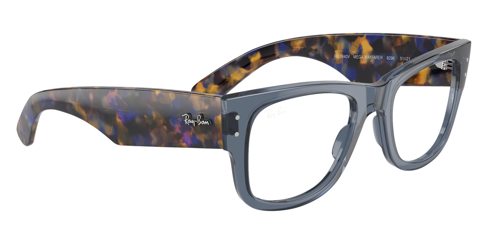 Ray-Ban RB0840V Mega Wayfarer 8296 51 - Transparent Dark Blue #id:rx0840v8296_s:102120