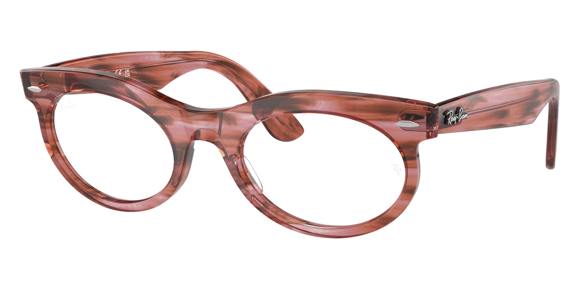 Ray-Ban RB2242V Wayfarer Oval 8363 53 - Striped Transparent Pink #id:rx2242v8363_s:100105