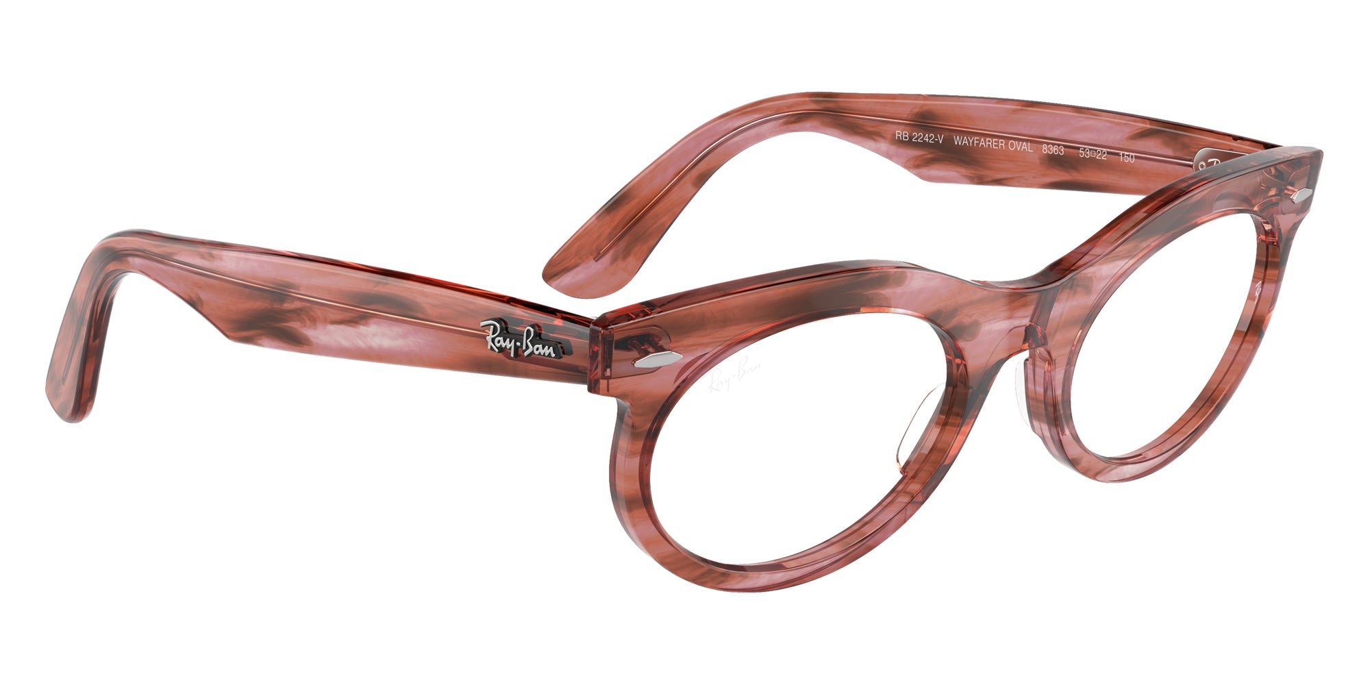 Ray-Ban RB2242V Wayfarer Oval 8363 53 - Striped Transparent Pink #id:rx2242v8363_s:100120