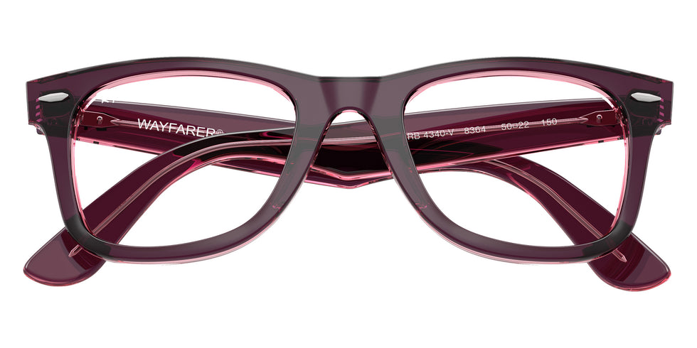 Ray-Ban RB4340V Wayfarer Ease 8364 50 - Violet on Transparent Pink #id:rx4340v8364_s:102125