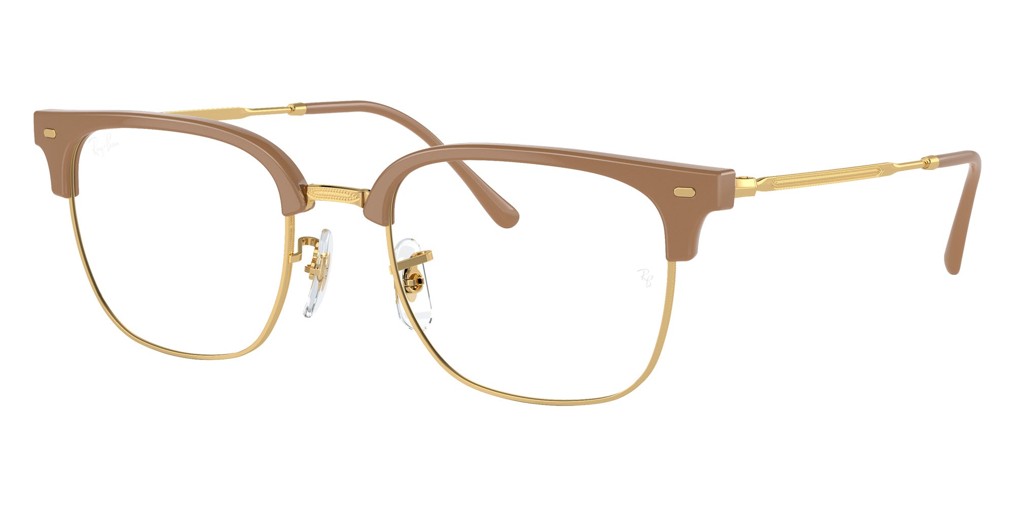 Ray-Ban RB7216 New Clubmaster 8342 51 - Beige on Gold #id:rx72168342_s:100105
