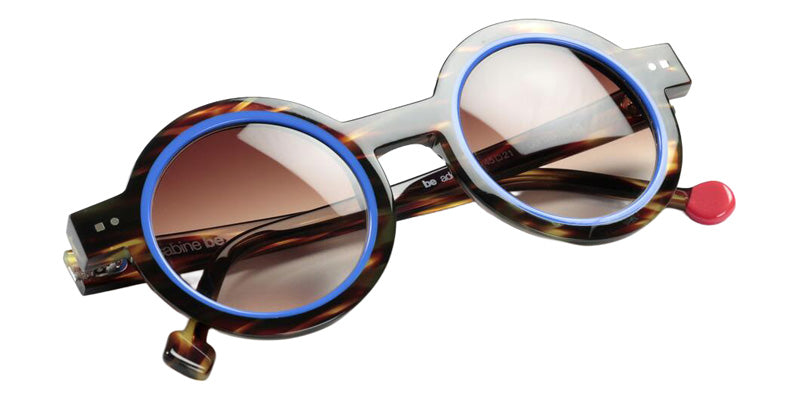 Sabine Be Be Addict Sun 120 45 - Tortoiseshell Veined Dark Shiny/Blue Majorelle Shiny #id:sbebeaddictsun120_s:108100
