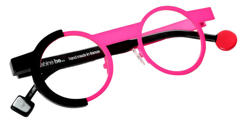 Sabine Be Be Loop 877 43 - Rose Fluorescent Satin/Black Shiny #id:sbebeloop877_s:114100