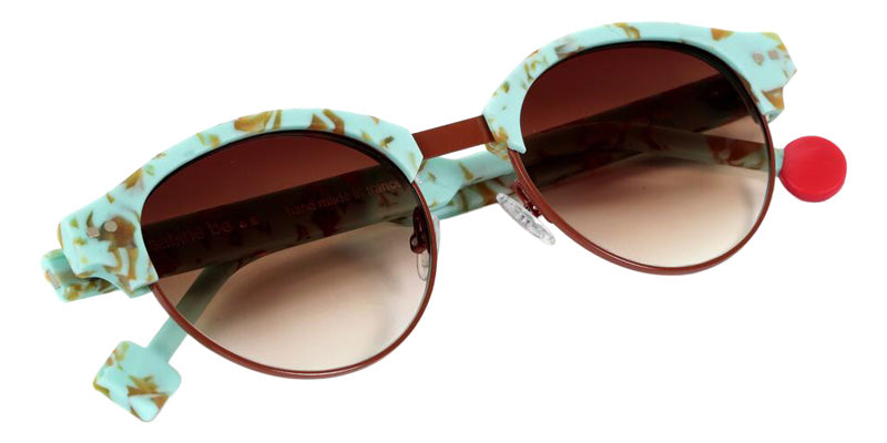 Sabine Be Be Master Pantos Sun 556 51 - Turquoise Marbled Matte/Camel Shiny #id:sbebemasterpantossun556_s:100100