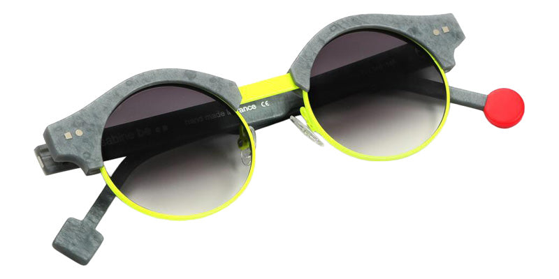 Sabine Be Be Master Round Sun 546 45 - Gray Mouse Marbled Matte/Yellow Fluorescent Satin #id:sbebemasterroundsun546_s:104100