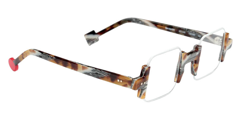 Sabine Be Be Square 220 42 - White Satin/Tortoiseshell Vintage Shiny #id:sbebesquare220_s:100105