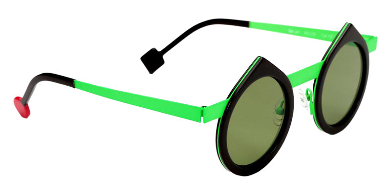 Sabine Be Be Yin Sun 197 43 - Chocolate Black Shiny/Green Fluorescent Satin #id:sbebeyinsun197_s:102105