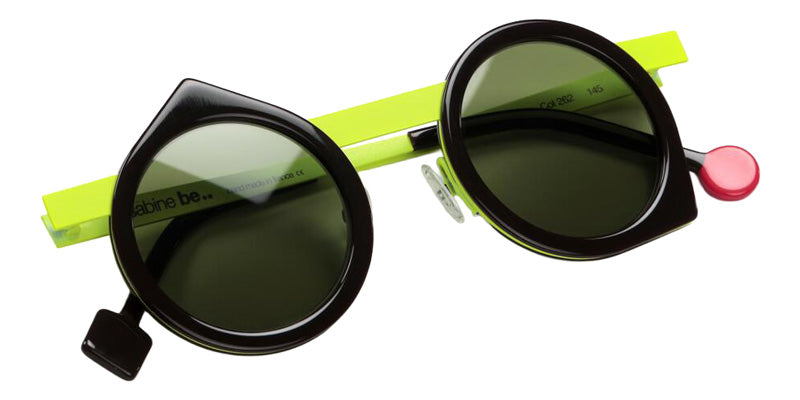 Sabine Be Be Yoon Sun 262 43 - Chocolate Black Shiny/Yellow Fluorescent Satin #id:sbebeyoonsun262_s:112100