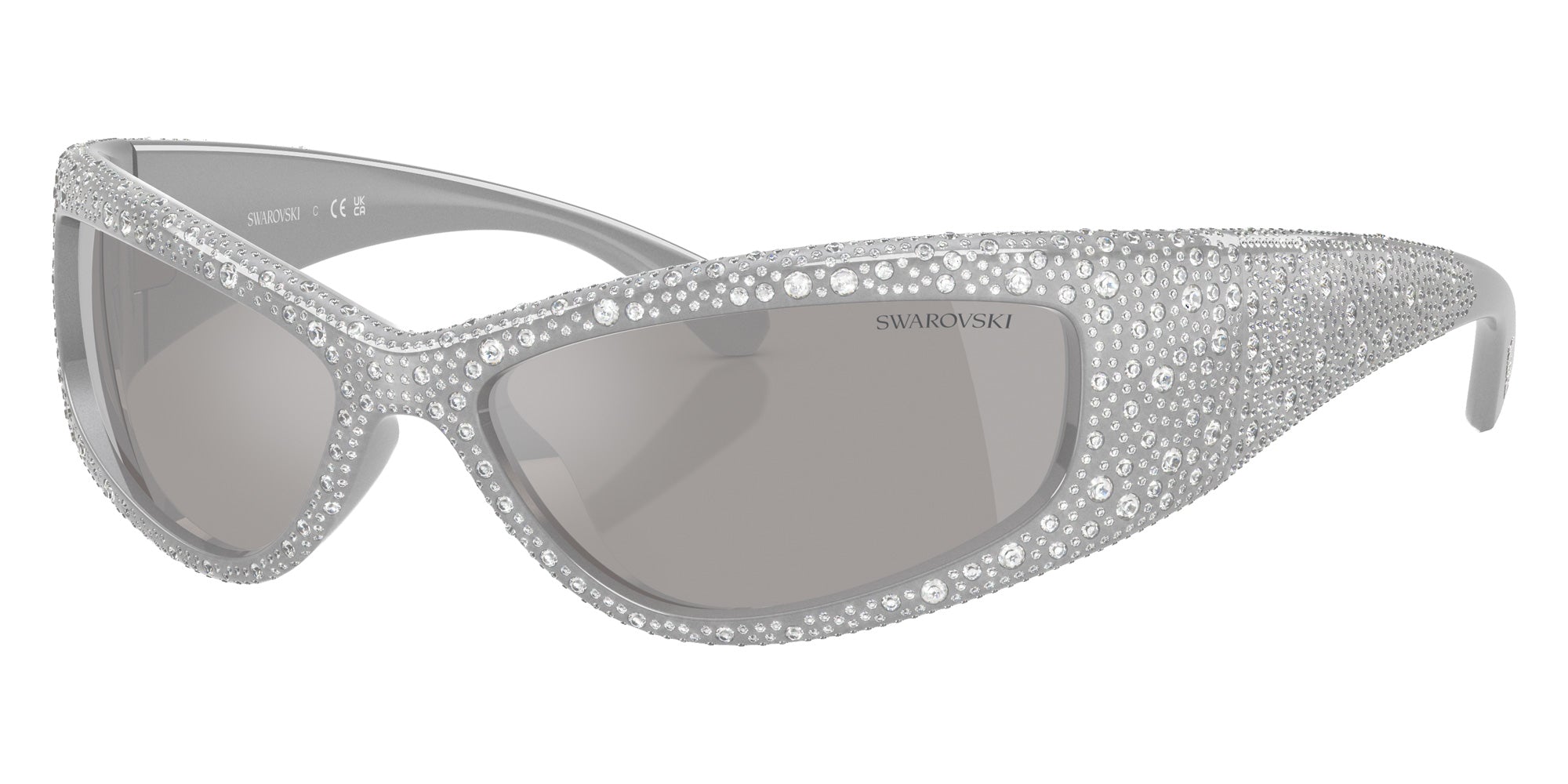 Swarovski SK6027 10596G 60 - Light Gray / Light Gray Mirrored Silver #id:sk602710596g_s:104105