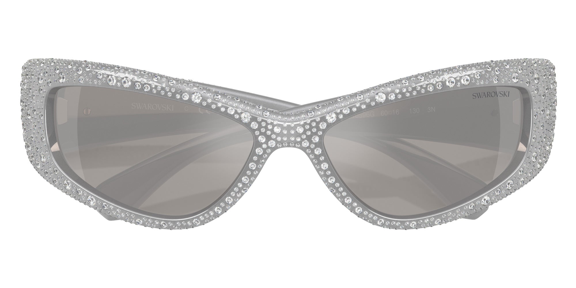 Swarovski SK6027 10596G 60 - Light Gray / Light Gray Mirrored Silver #id:sk602710596g_s:104120