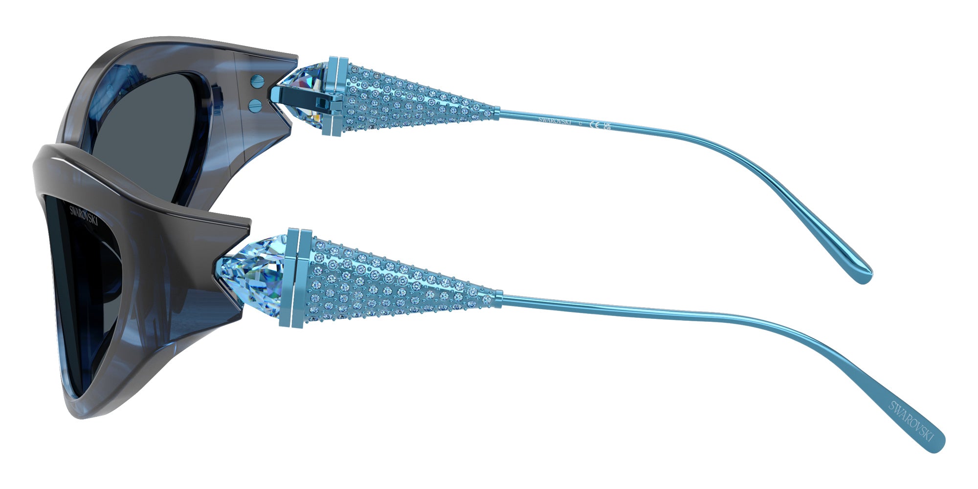 Swarovski SK6046 109087 60 - Striped Blue / Dark Gray #id:sk6046109087_s:104110