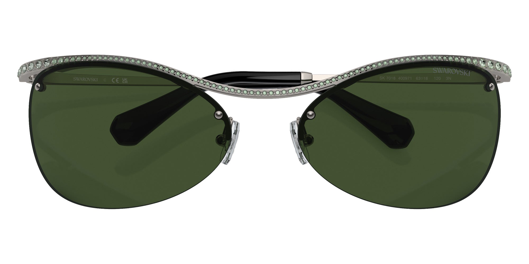 Swarovski SK7018 400971 63 - Gunmetal / Dark Green #id:sk7018400971_s:106120