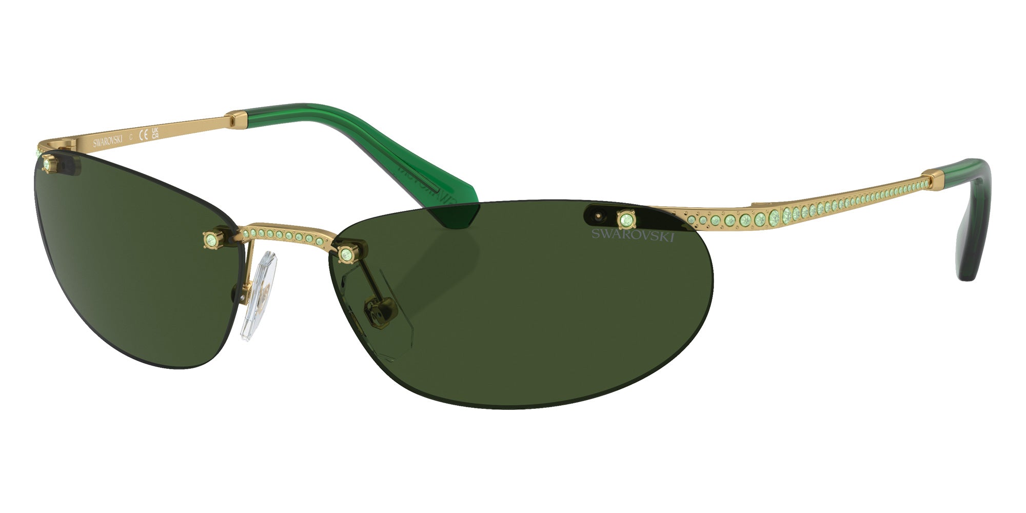 Swarovski SK7019 402471 59 - Matte Gold / Green #id:sk7019402471_s:104105