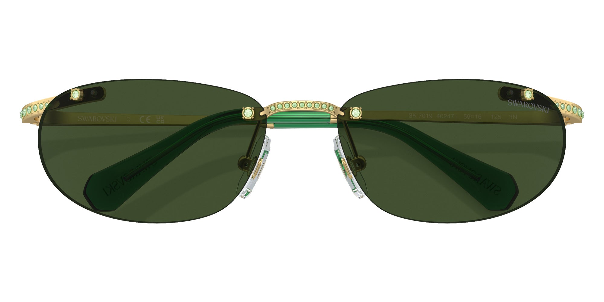 Swarovski SK7019 402471 59 - Matte Gold / Green #id:sk7019402471_s:104120