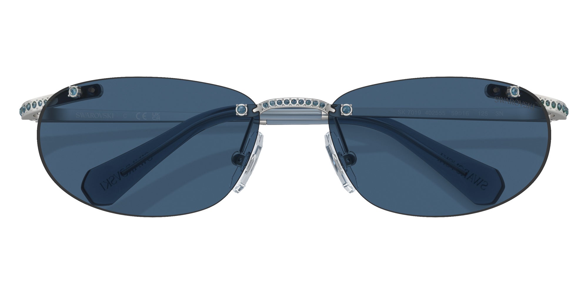 Swarovski SK7019 402555 59 - Matte Silver / Dark Blue #id:sk7019402555_s:106120
