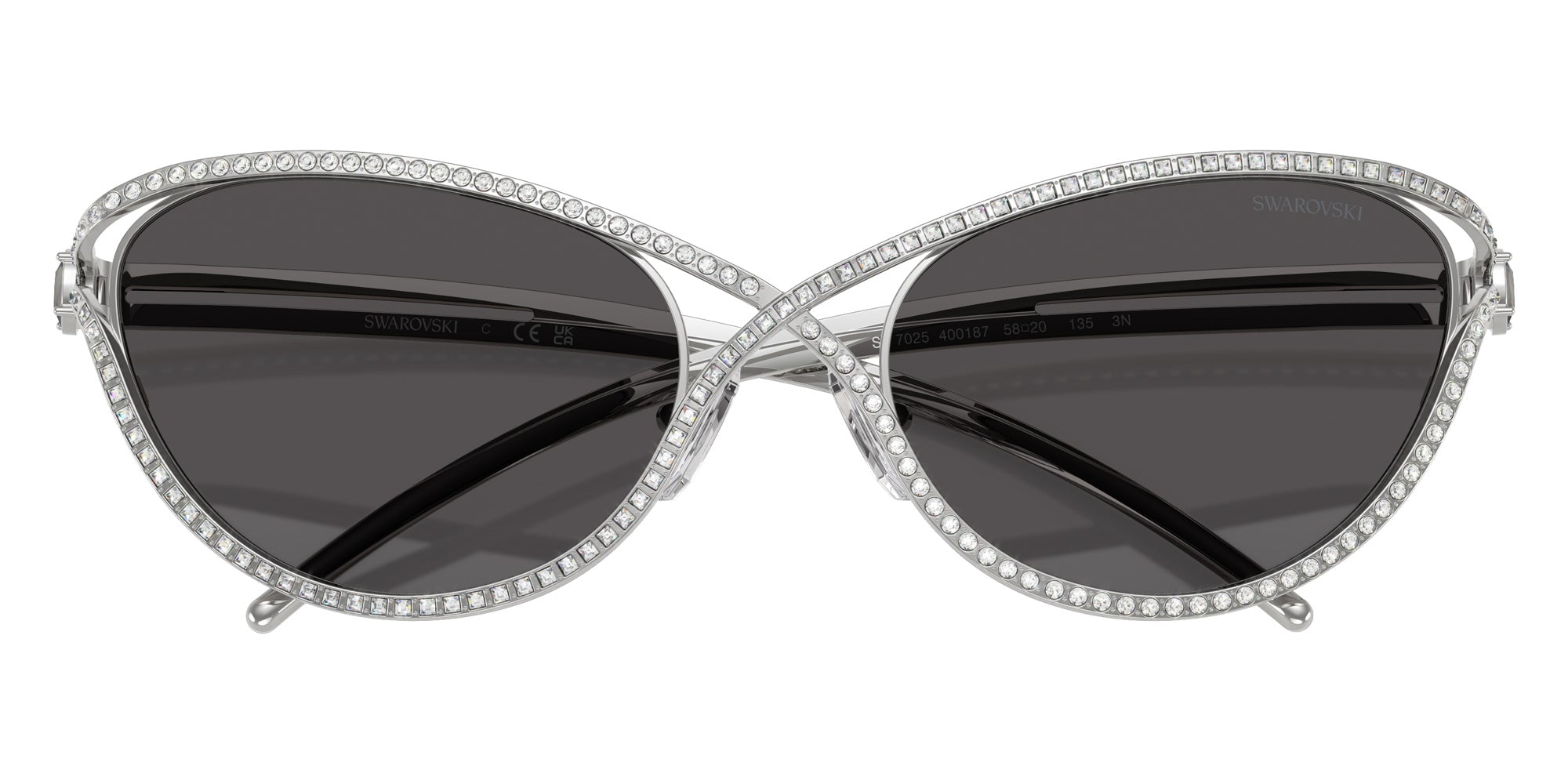 Swarovski SK7025 400187 58 - Silver / Dark Gray #id:sk7025400187_s:100120