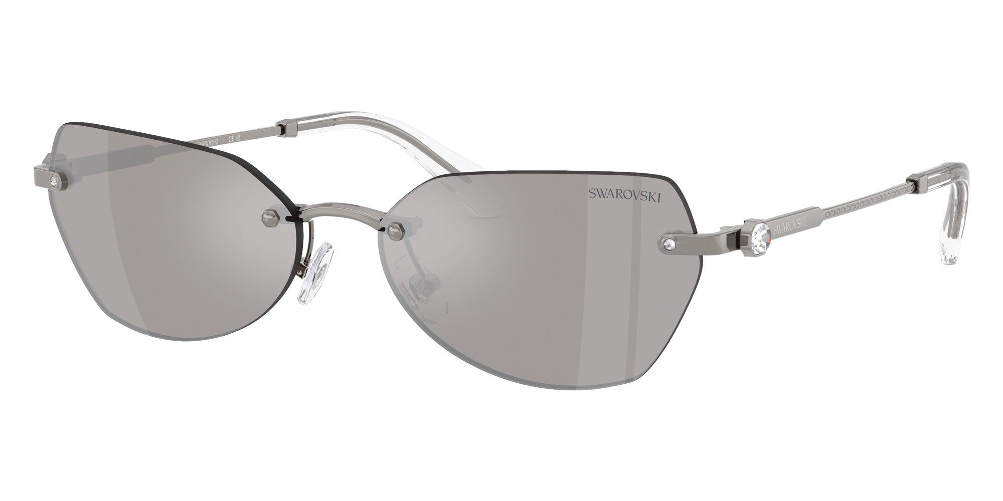Swarovski SK7038 40096G 58 - Gunmetal / Light Gray Mirrored Silver #id:sk703840096g_s:106105