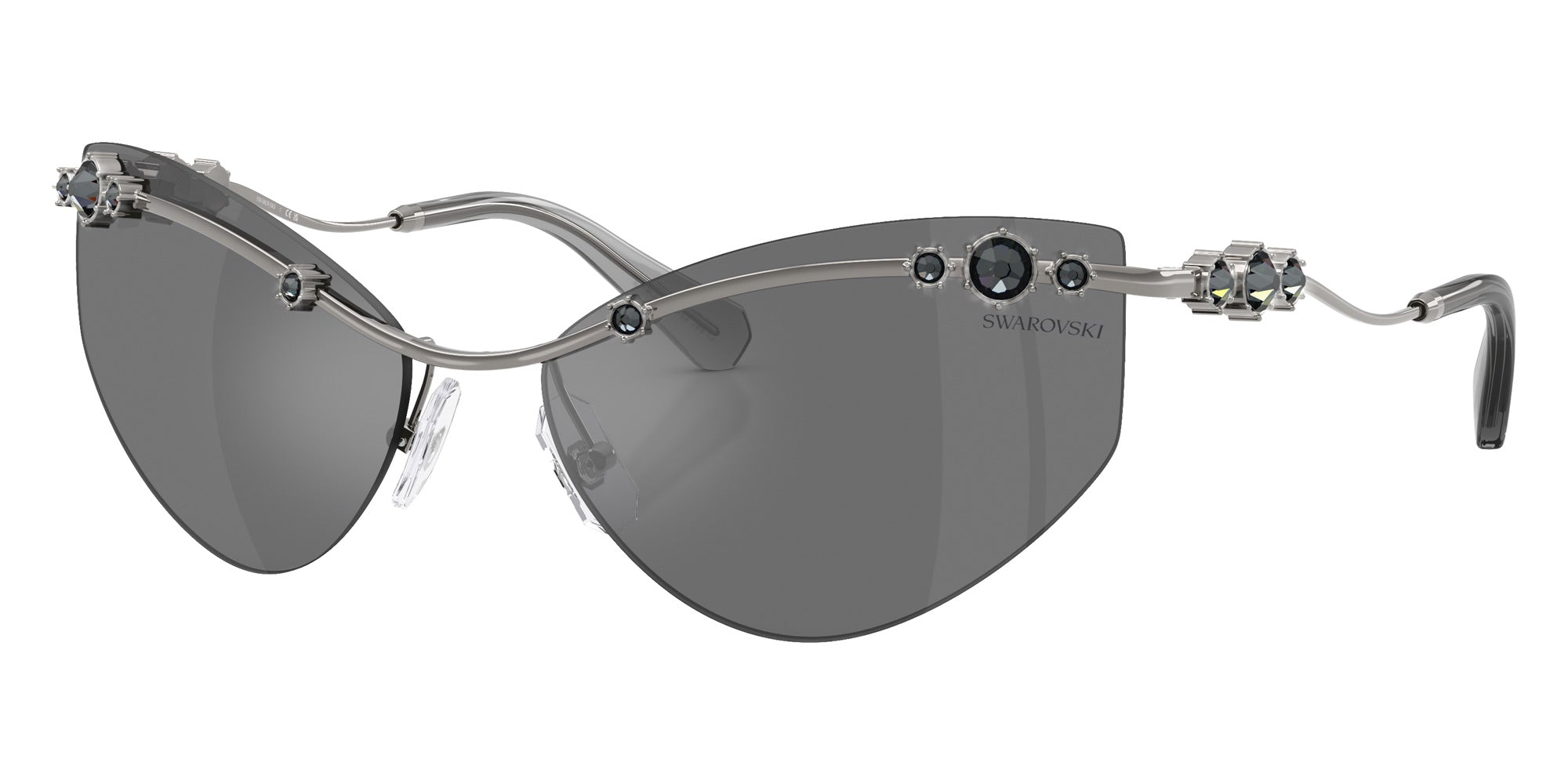 Swarovski SK7039 40096G 61 - Gunmetal / Gray Mirrored Black #id:sk703940096g_s:102105