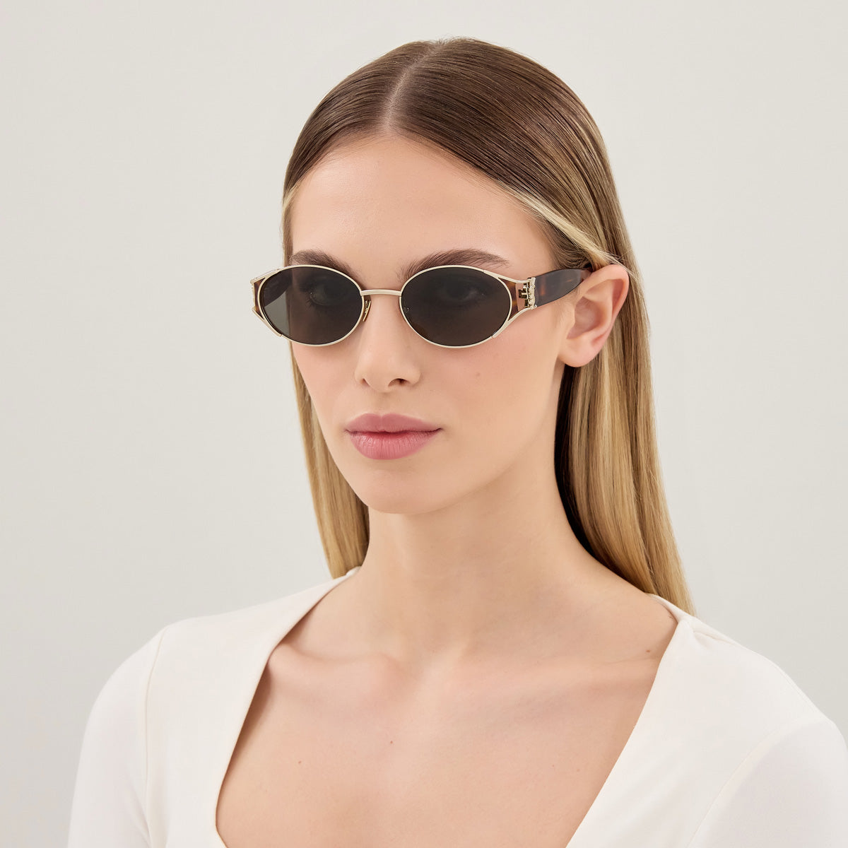 Saint Laurent SL M919 003 55 - Gold/Havana / Gray #id:slm919003_s:104115