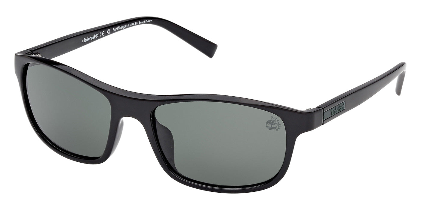 Timberland TB00057-H 01R 58 - Shiny Black / Green Polarized #id:tb00057h01r_s:100105