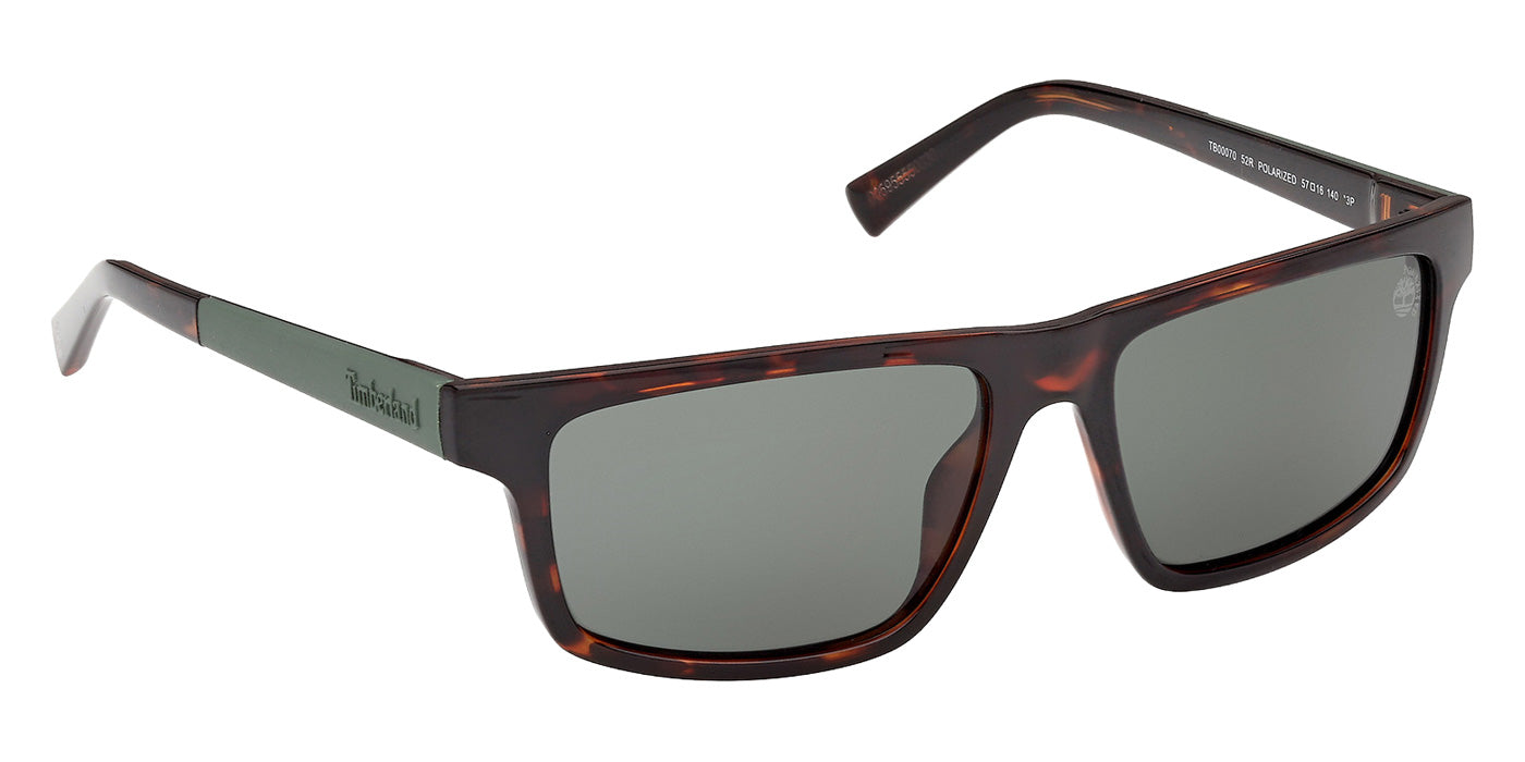 Timberland TB00070 52R 57 - Dark Havana / Green Polarized #id:tb0007052r_s:104135