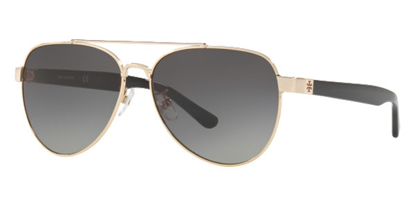 Tory Burch TY6070 327111 57 - Shiny Light Gold Metal / Light Gray Gradient #id:ty6070327111_s:100100
