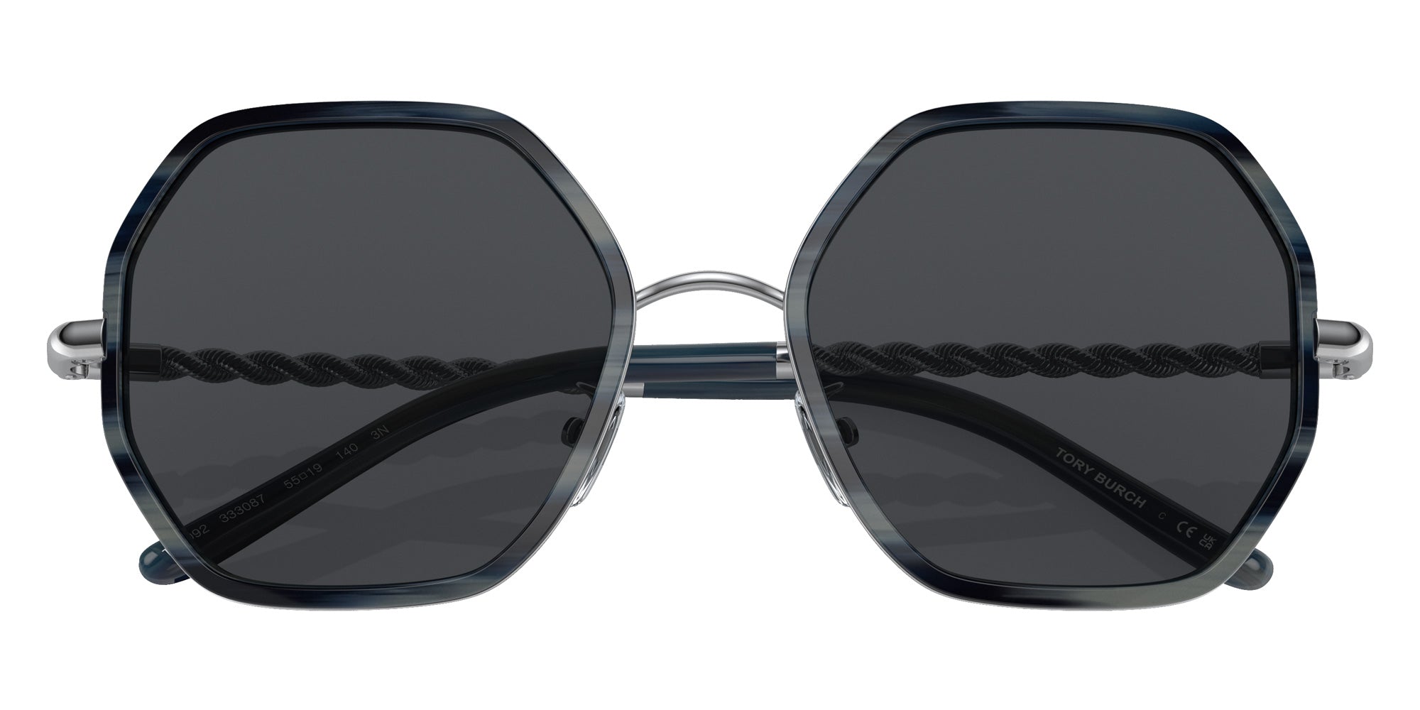 Tory Burch TY6092 333087 55 - Blue Horn / Solid Gray #id:ty6092333087_s:100120