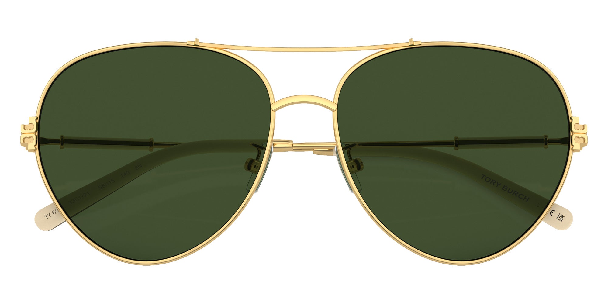 Tory Burch TY6098 335171 58 - Gold / Dark Green Solid #id:ty6098335171_s:100120