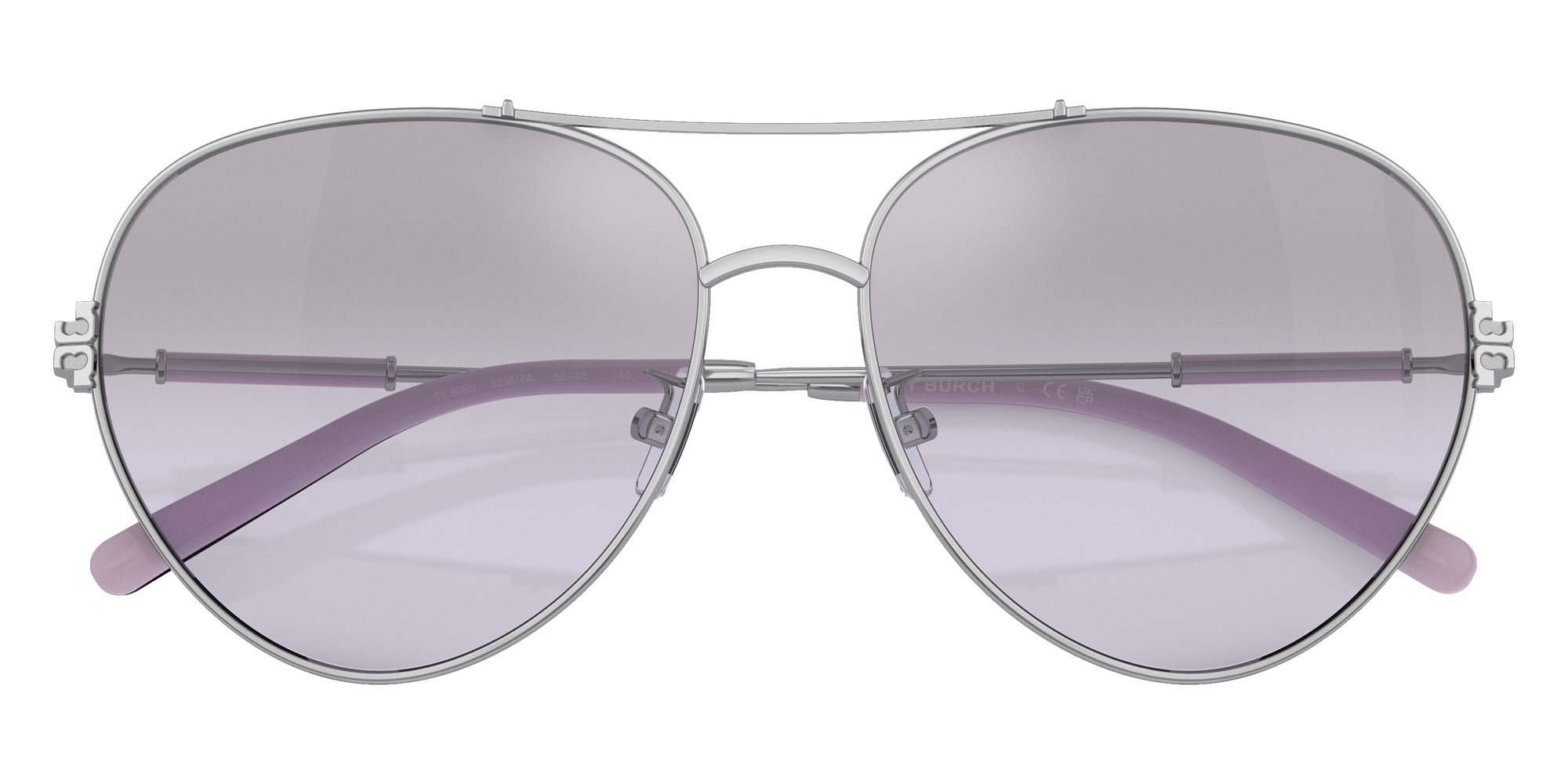 Tory Burch TY6098 33567A 58 - Silver / Violet Mirrored Gradient Silver #id:ty609833567a_s:102120