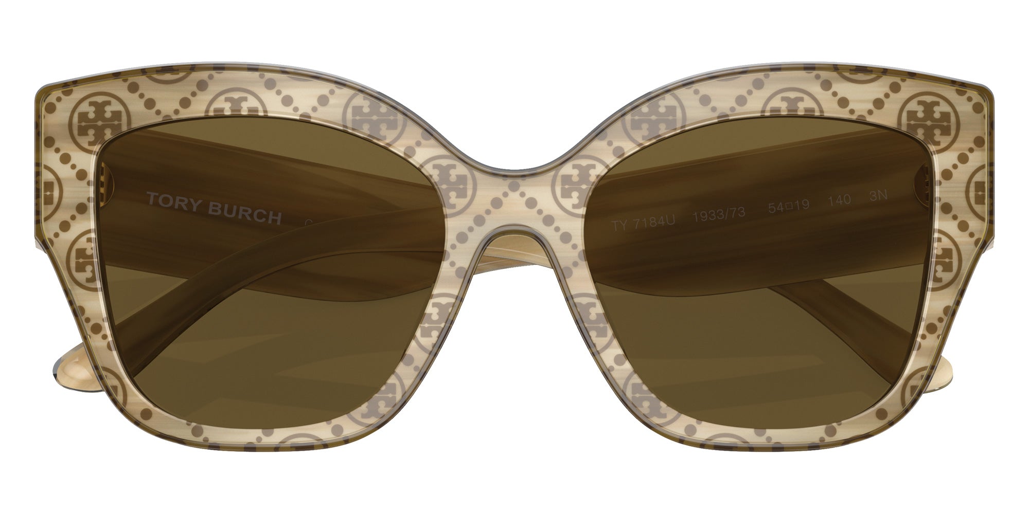Tory Burch TY7184U 193373 54 - Ivory Horn With Olive Monogram / Solid Olive #id:ty7184u193373_s:100120