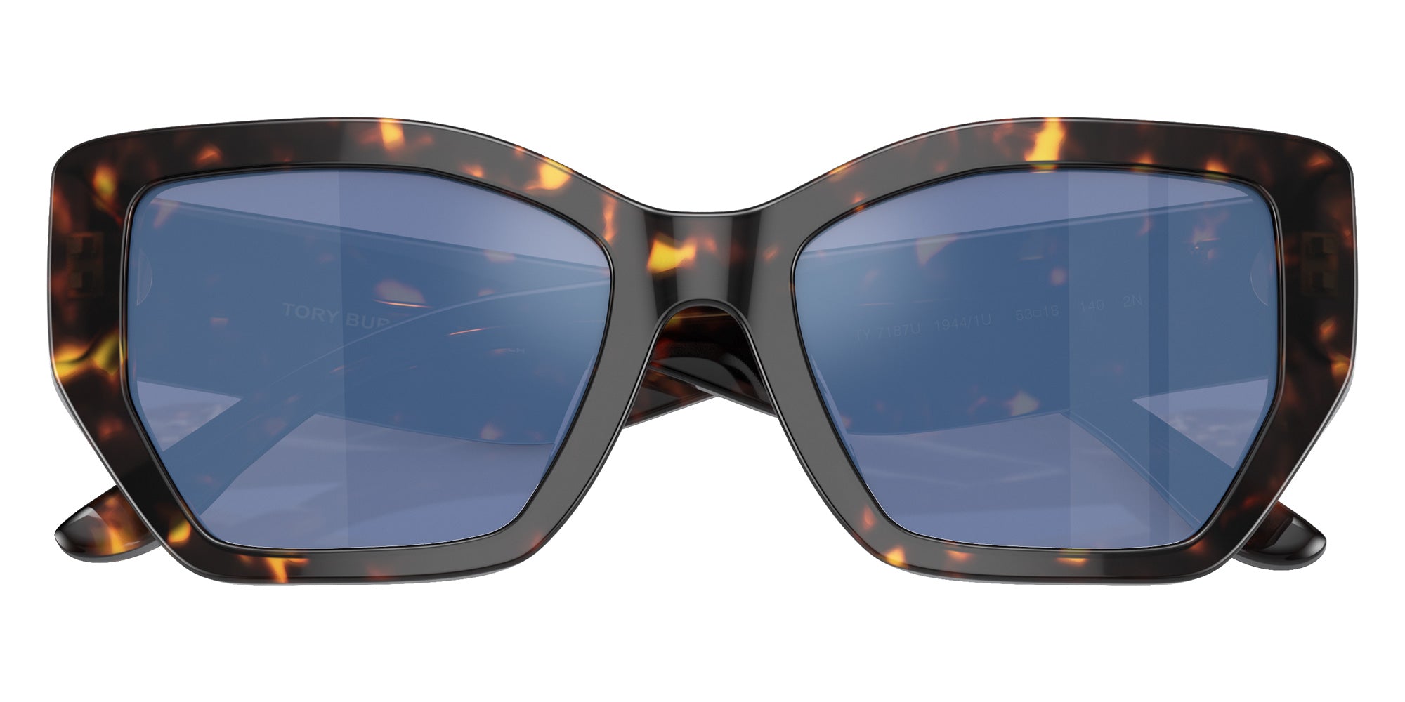 Tory Burch TY7187U 19441U 53 - Brown Tortoise / Dark Blue Violet Mirrored #id:ty7187u19441u_s:102120