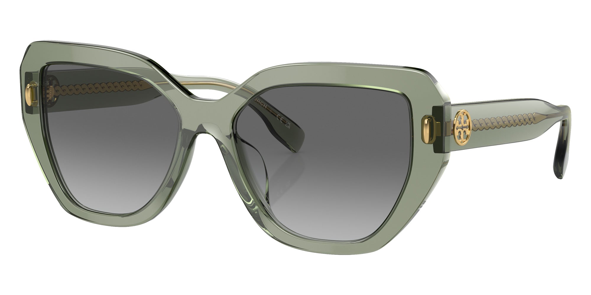 Tory Burch TY7194U 194111 55 - Transparent Sage / Light Gray Gradient Dark Gray #id:ty7194u194111_s:102105