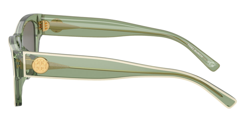 Tory Burch TY7207U 20026G 53 - Transparent Green & Ivory / Light Gray Silver Mirrored #id:ty7207u20026g_s:100110