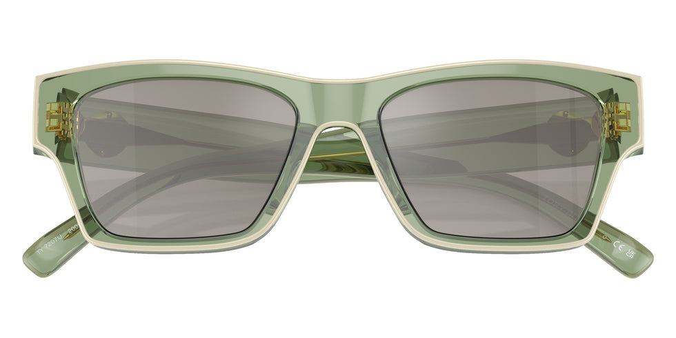 Tory Burch TY7207U 20026G 53 - Transparent Green & Ivory / Light Gray Silver Mirrored #id:ty7207u20026g_s:100120