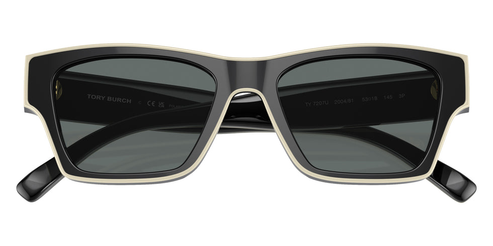 Tory Burch TY7207U 200481 53 - Black/Ivory / Dark Gray Polarized #id:ty7207u200481_s:102120
