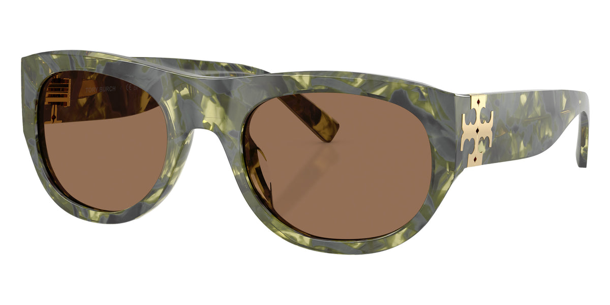 Tory Burch TY7238U 208973 54 - Green Marbled / Solid Brown #id:ty7238u208973_s:108105