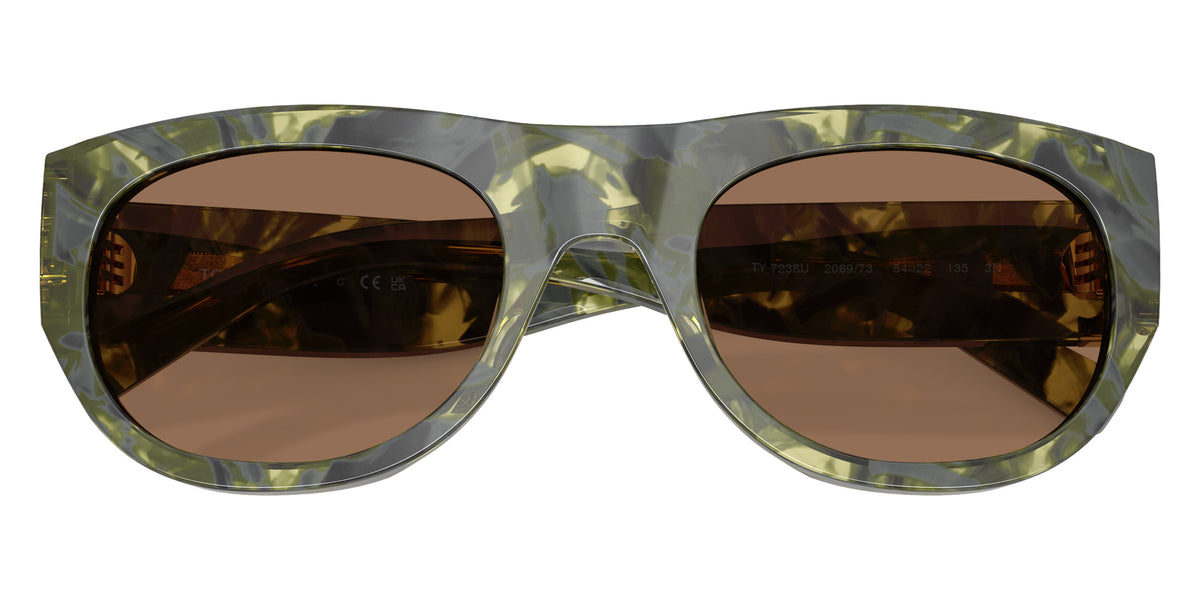 Tory Burch TY7238U 208973 54 - Green Marbled / Solid Brown #id:ty7238u208973_s:108120