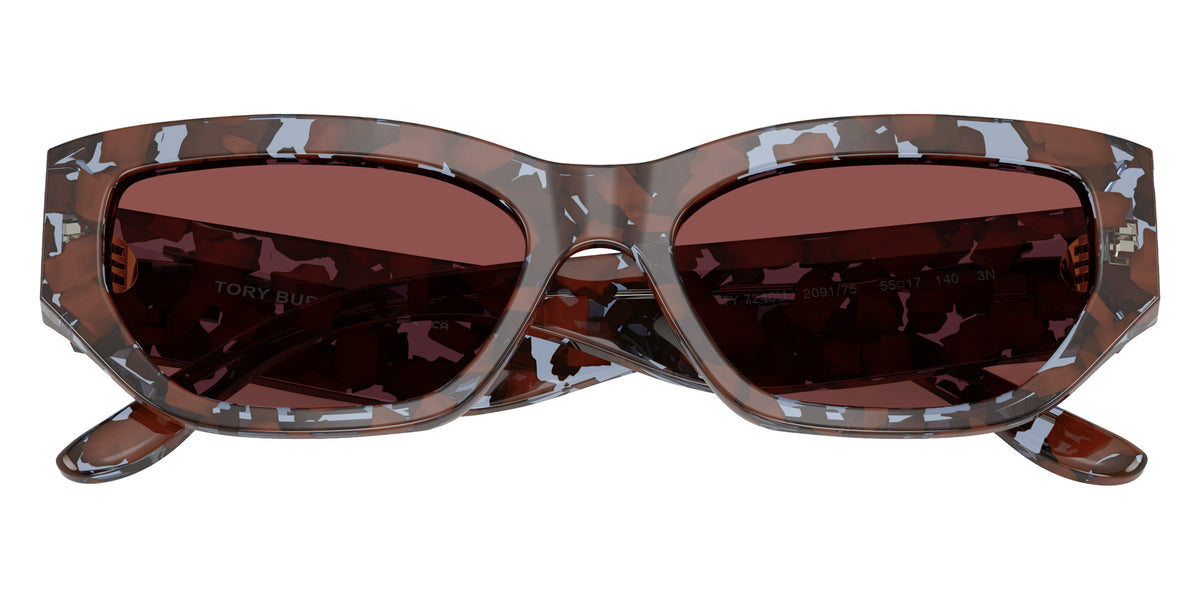 Tory Burch TY7240U 209175 55 - Blue/Brown Custom Spotted / Solid Burgundy #id:ty7240u209175_s:108120