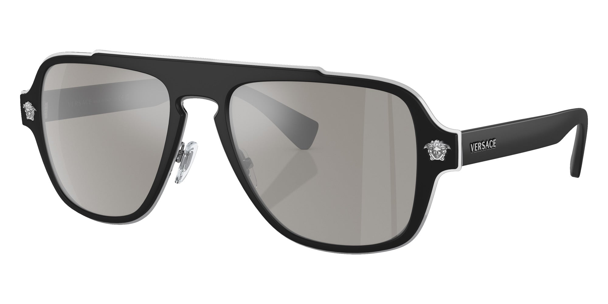Versace VE2199 10006G 56 - Black / Light Gray Mirrored Silver #id:ve219910006g_s:100105